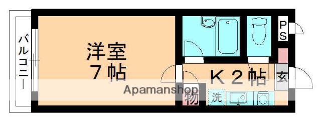 アネックス長洲(1K/2階)の間取り写真