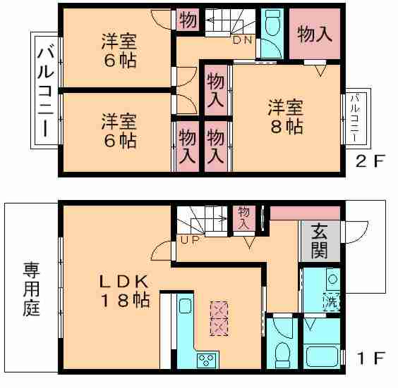 ラヴェニュA(3LDK/1階)の間取り写真