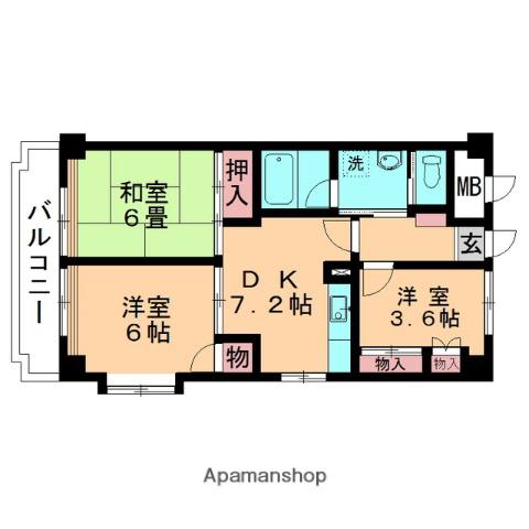 プラトー都賀(3DK/2階)の間取り写真