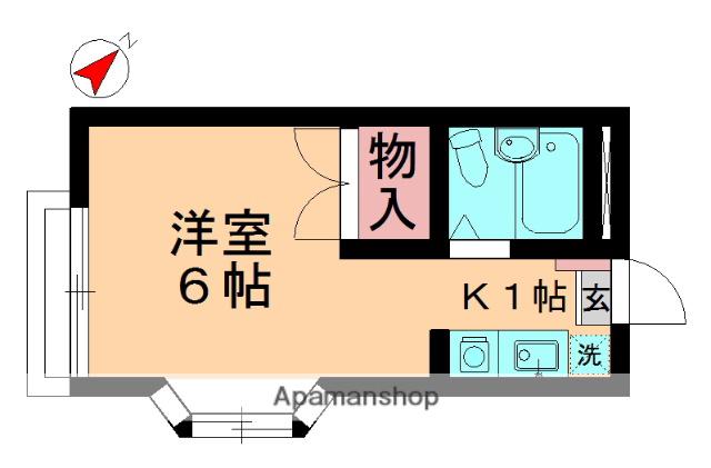 ジルエット和良比(1K/2階)の間取り写真