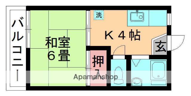 あさひコーポ(1K/2階)の間取り写真