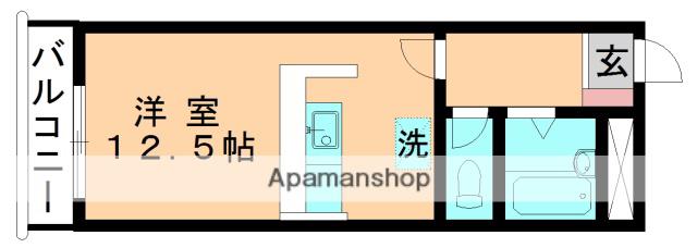 登戸ビル(ワンルーム/3階)の間取り写真