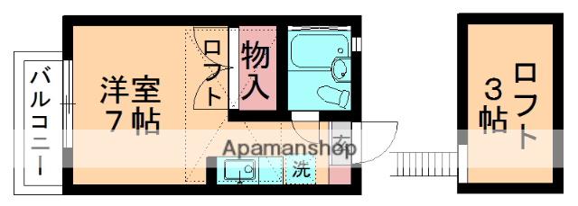 サンビレッジ貝塚(ワンルーム/2階)の間取り写真