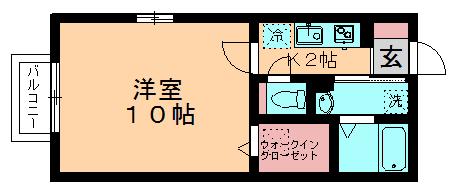 シャルドネB棟(1K/1階)の間取り写真