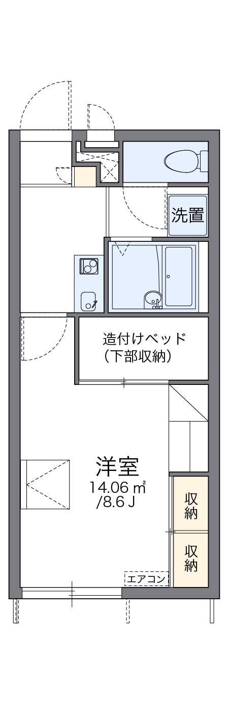 レオパレスサンサーラ(1K/1階)の間取り写真
