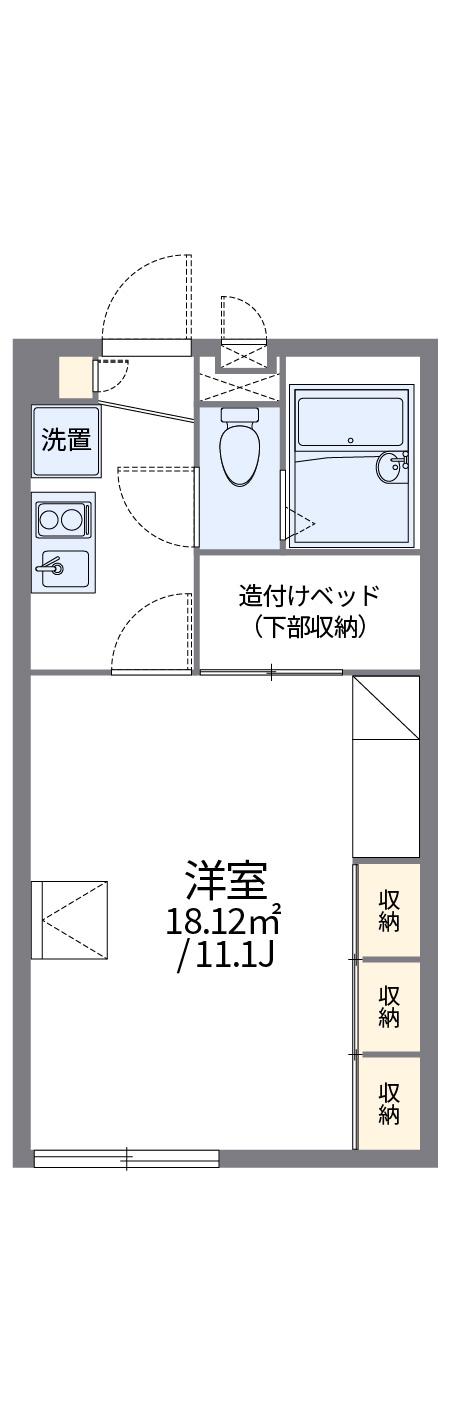 レオパレスMERCURY(1K/1階)の間取り写真
