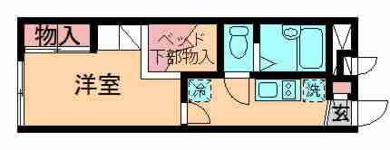 レオパレスメゾン若葉台(1K/1階)の間取り写真
