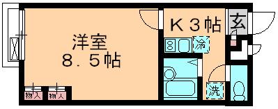 レオパレスクレール光優Ⅱ(1K/1階)の間取り写真