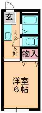 フォーレスト(1K/1階)の間取り写真