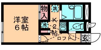 レオパレスブリスクコート(1K/1階)の間取り写真