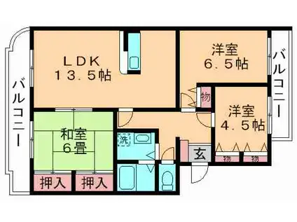 エコガーデンA棟(3LDK/3階)の間取り写真