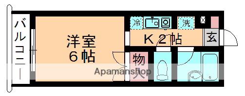 フェアリーランド都賀B(1K/2階)の間取り写真
