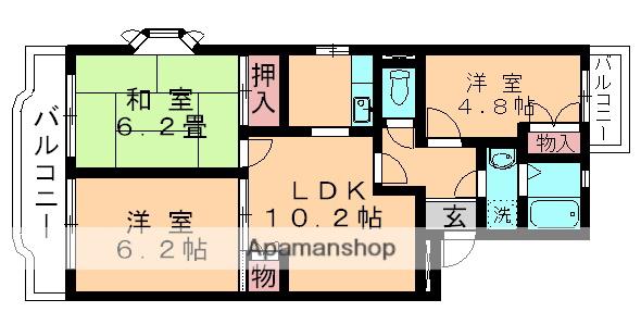 クレールアマノ(3LDK/3階)の間取り写真