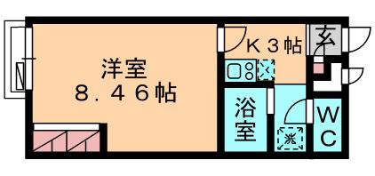 レオパレスワンダーランド(1K/2階)の間取り写真