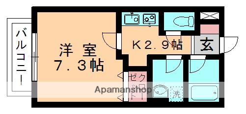 サウスコサージュ(1K/2階)の間取り写真