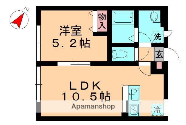 ルシェル宮野木(1LDK/1階)の間取り写真