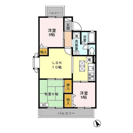 グランドサン壱弐参伍(3LDK/1階)の間取り写真