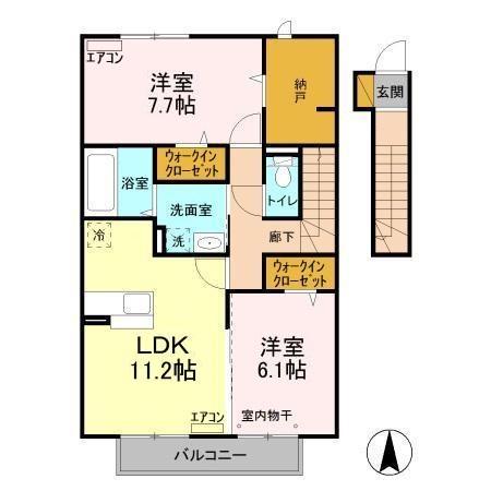 山王NTステージA(2LDK/1階)の間取り写真