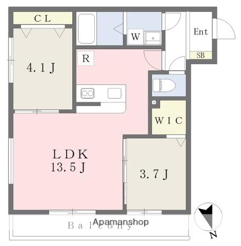 プランドール西都賀1(2LDK/3階)の間取り写真