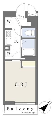 グランメール(1K/1階)の間取り写真