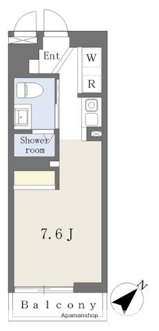 グランメール(ワンルーム/2階)の間取り写真