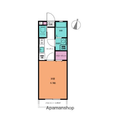 アフェット道場南(1K/3階)の間取り写真