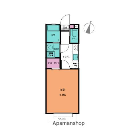 アフェット道場南(1K/1階)の間取り写真