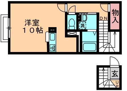 レオネクスト輝(1K/2階)の間取り写真