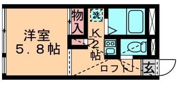 レオパレスクレストA(1K/2階)の間取り写真