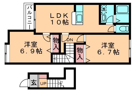 メゾン千城台(2LDK/2階)の間取り写真