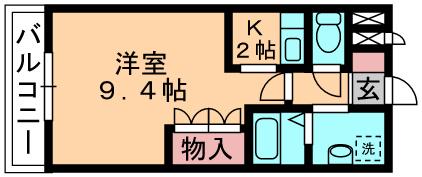 シャトーリバティー(1K/1階)の間取り写真