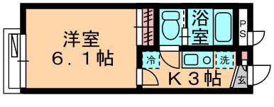 レオパレスヴィクトリーヴィラ(1K/1階)の間取り写真