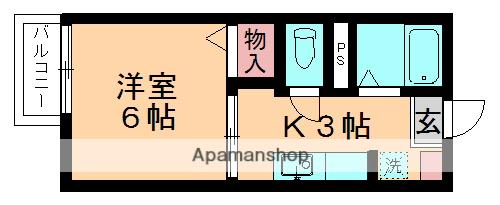 プレミール矢作台(1K/2階)の間取り写真