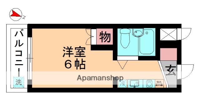 寿マンション(ワンルーム/2階)の間取り写真