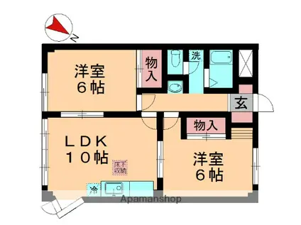 サンハイツヤマザキ(2LDK/1階)の間取り写真