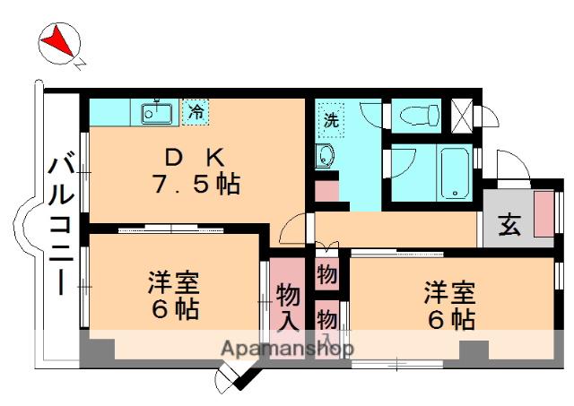 高山ハイツ(2DK/3階)の間取り写真