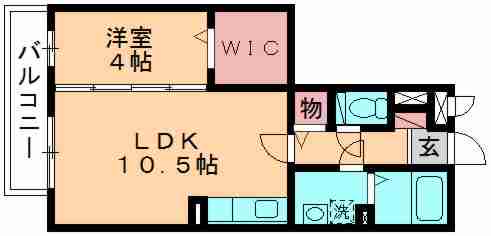 ロジュマンミヤカイドウC(1LDK/3階)の間取り写真