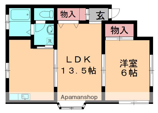 沖ノ根ニューハイツⅢ(1LDK/1階)の間取り写真