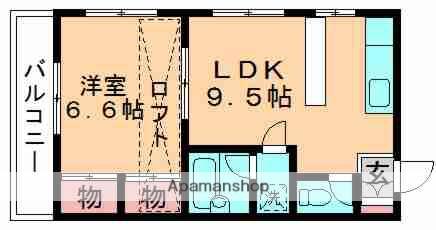 ベルファミーユ西都賀(1LDK/2階)の間取り写真