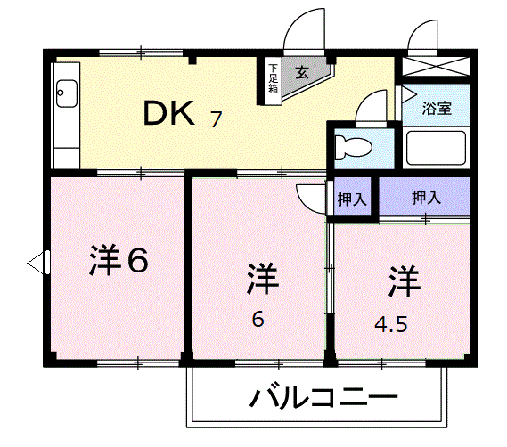 コーポみつわ台(3DK/2階)の間取り写真
