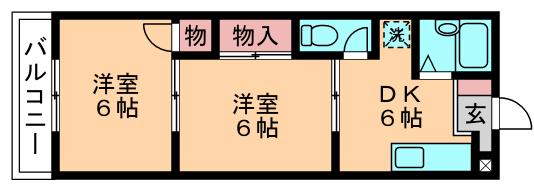 エムハイツ桜木 3階階 間取り