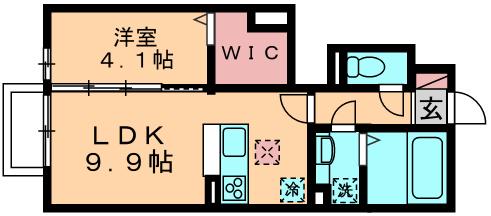 グレイスコート(1LDK/1階)の間取り写真