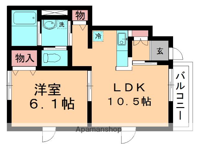 ルミエール西都賀(1LDK/1階)の間取り写真