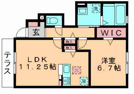 プチクールⅢ・Ⅴ Ⅲ(1LDK/1階)の間取り写真
