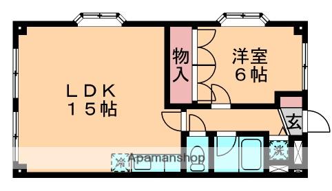 サンライズⅢ(1LDK/3階)の間取り写真