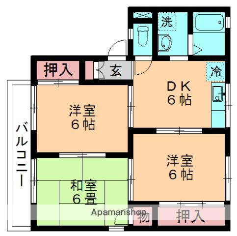 レイクサイドおゆみ(3DK/1階)の間取り写真