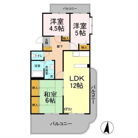 エコガーデンC(3LDK/2階)の間取り写真