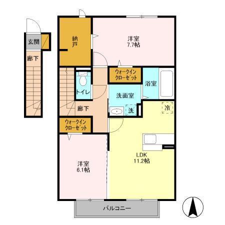 山王NTステージB(2LDK/1階)の間取り写真
