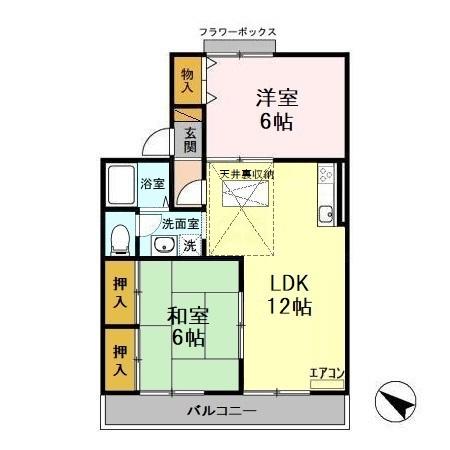 カーサみつわ台G(2LDK/2階)の間取り写真