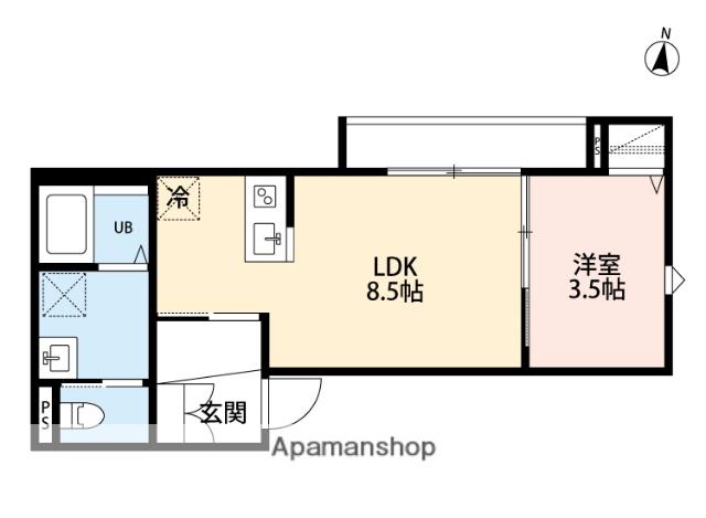 フォート・デルッシ西都賀(1LDK/3階)の間取り写真